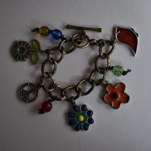 Vintage Lucky Brand Flower Charm Bracelet